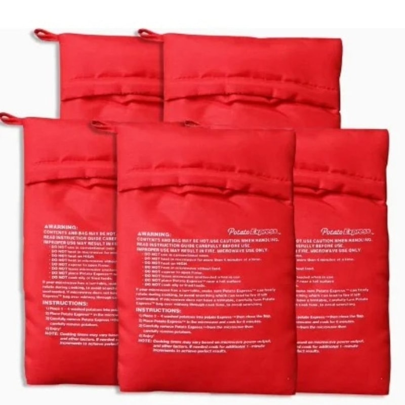 Reusable Microwave Potato Bag Express Baked Potato Cooker Pouch 5