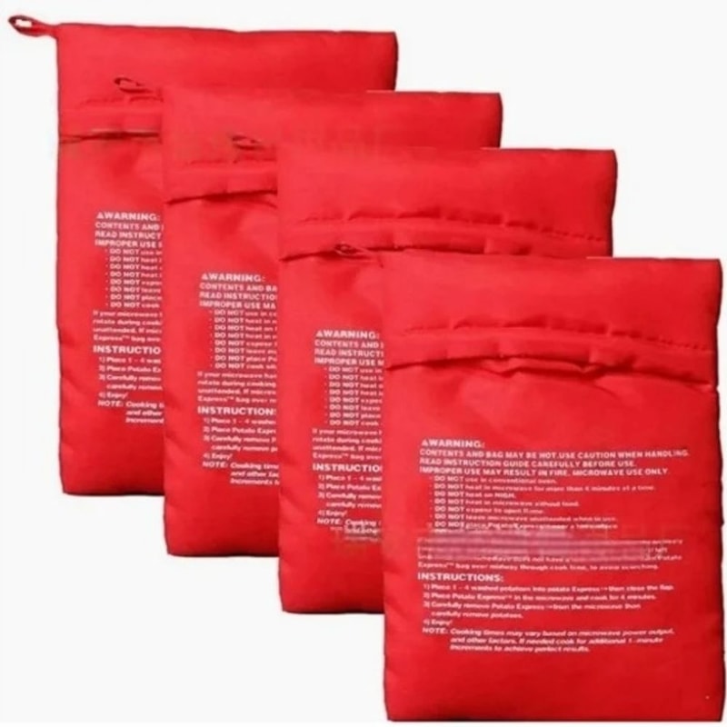 Reusable Microwave Potato Bag Express Baked Potato Cooker Pouch 4