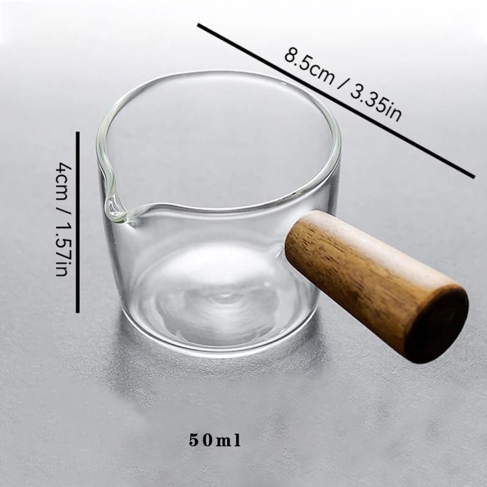 75ml Glass Espresso Measuring Cup With Double Spout And Scale 1