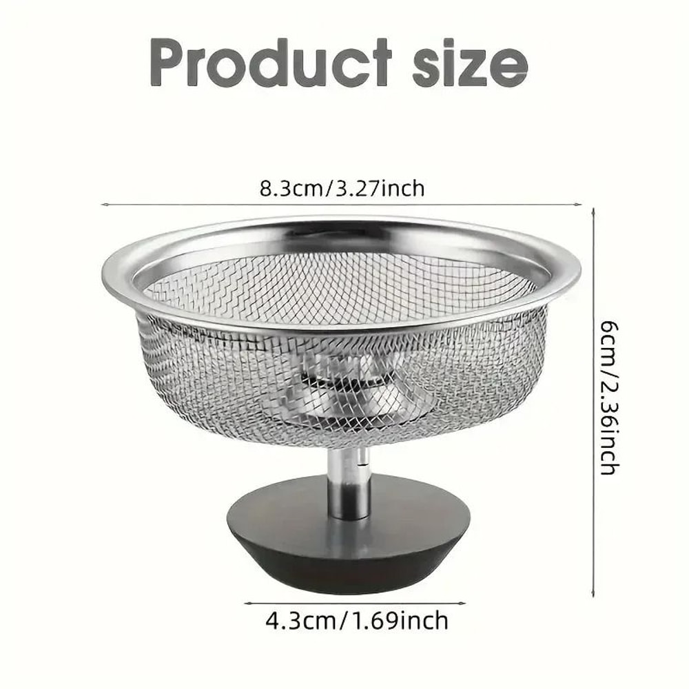2 Set Stainless Steel Kitchen Sink Strainer With Handle And Stopper 5