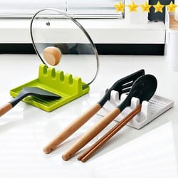 multi function spatula and pot lid rack countertop spoon holder