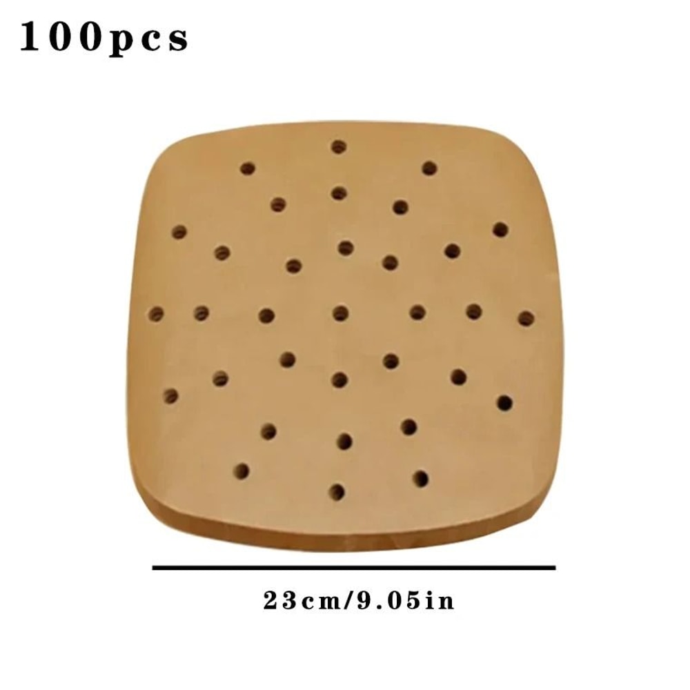 100 Piece Disposable Air Fryer Paper Liners Non Stick Oil Absorbing Baking Sheets 4