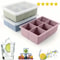 6 Cavity Silicone Ice Cube Tray With Lid Flexible Food Grade Mold 0