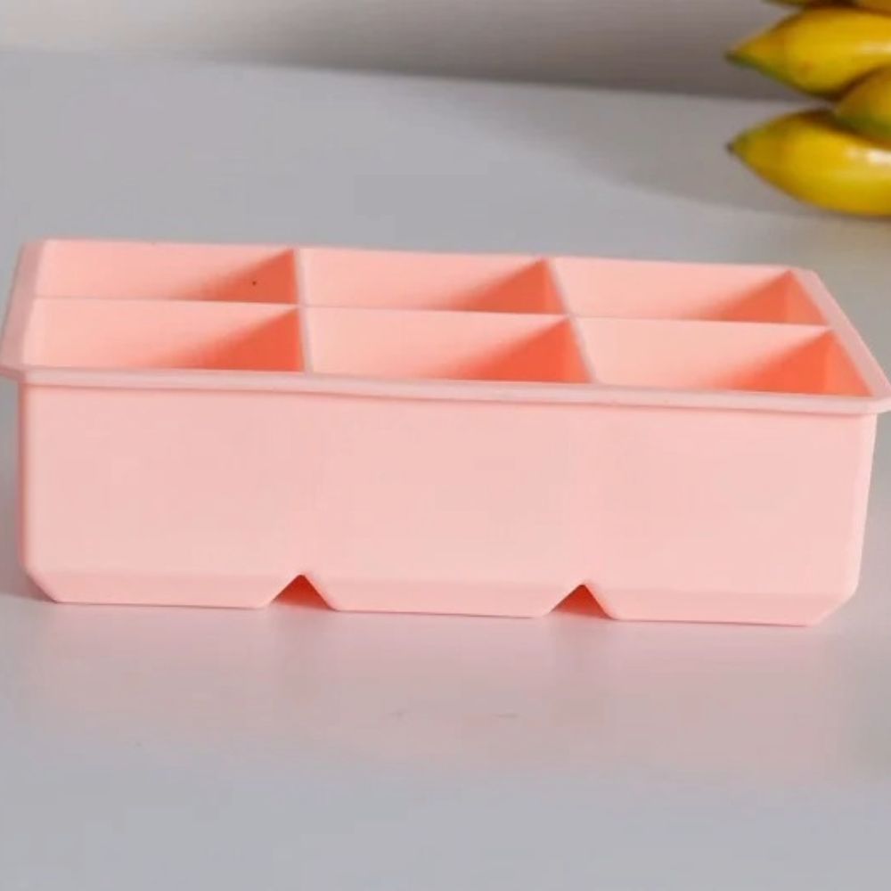 6 Cavity Silicone Ice Cube Tray With Lid Flexible Food Grade Mold 8