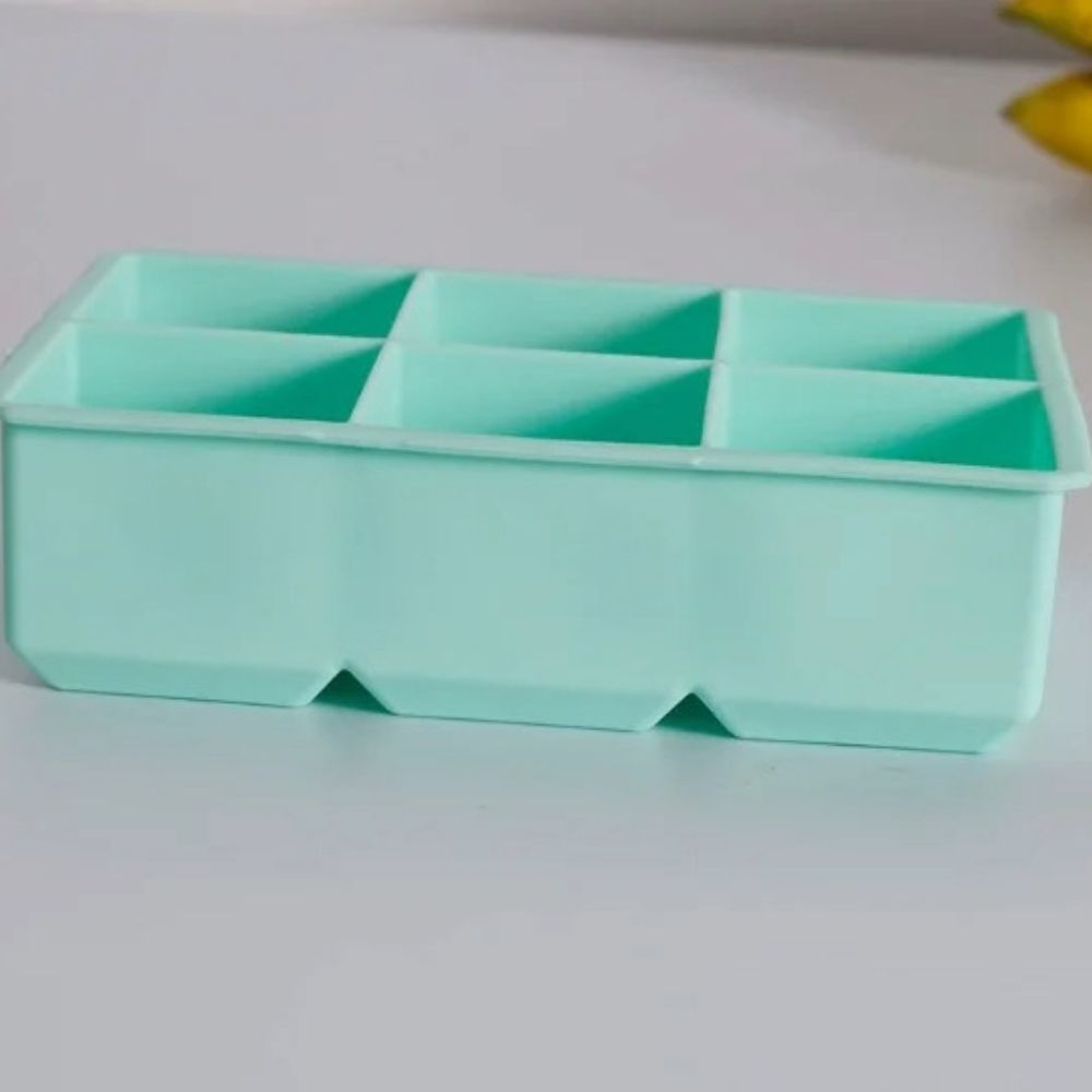 6 Cavity Silicone Ice Cube Tray With Lid Flexible Food Grade Mold 6
