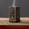 Square Vertical Incense Burner Alloy Aromatherapy Holder With Chinese Plum Design 7