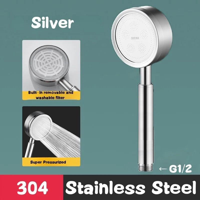 SUS 304 Stainless Steel High Pressure Handheld Shower Head 3