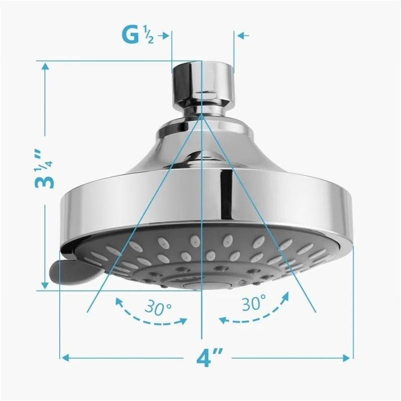5 Mode High Pressure Fixed Shower Head 4 Inch Rain Sprayer 4
