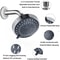 5 Mode High Pressure Fixed Shower Head 4 Inch Rain Sprayer 5
