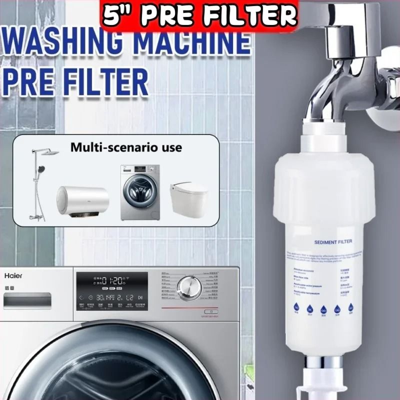 PureFlow 5 Inch Sediment Water Pre Filter For Washing Machine And Shower 5