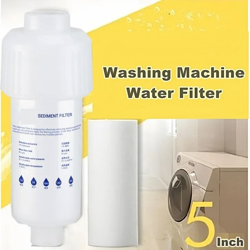 PureFlow 5 Inch Sediment Water Pre Filter For Washing Machine And Shower 9