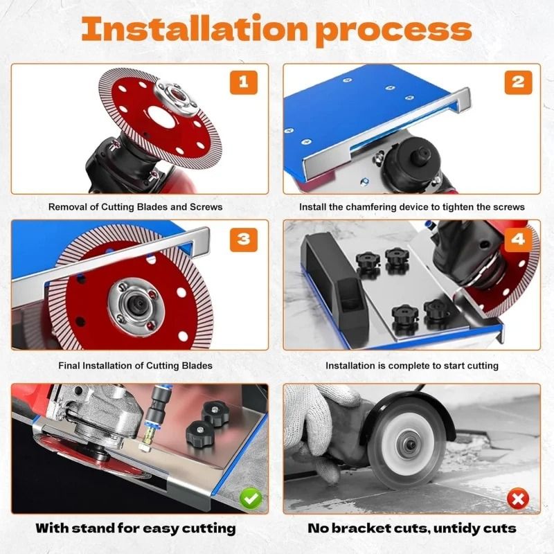 ProEdge Angle Grinder Stand For 45 Degree Tile Chamfer Cutting 1