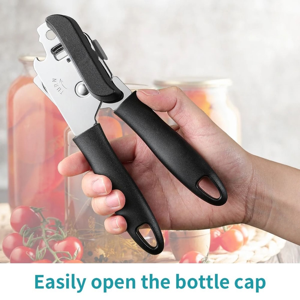 EasyGrip Stainless Steel Manual Can Opener With Ergonomic Handle 0