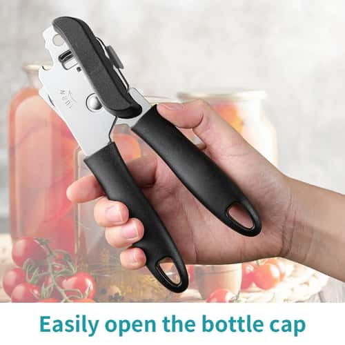 EasyGrip Stainless Steel Manual Can Opener with Ergonomic Handle