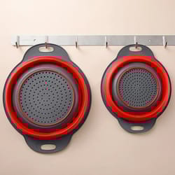 flexdrain folding silicone colander and collapsible drain basket