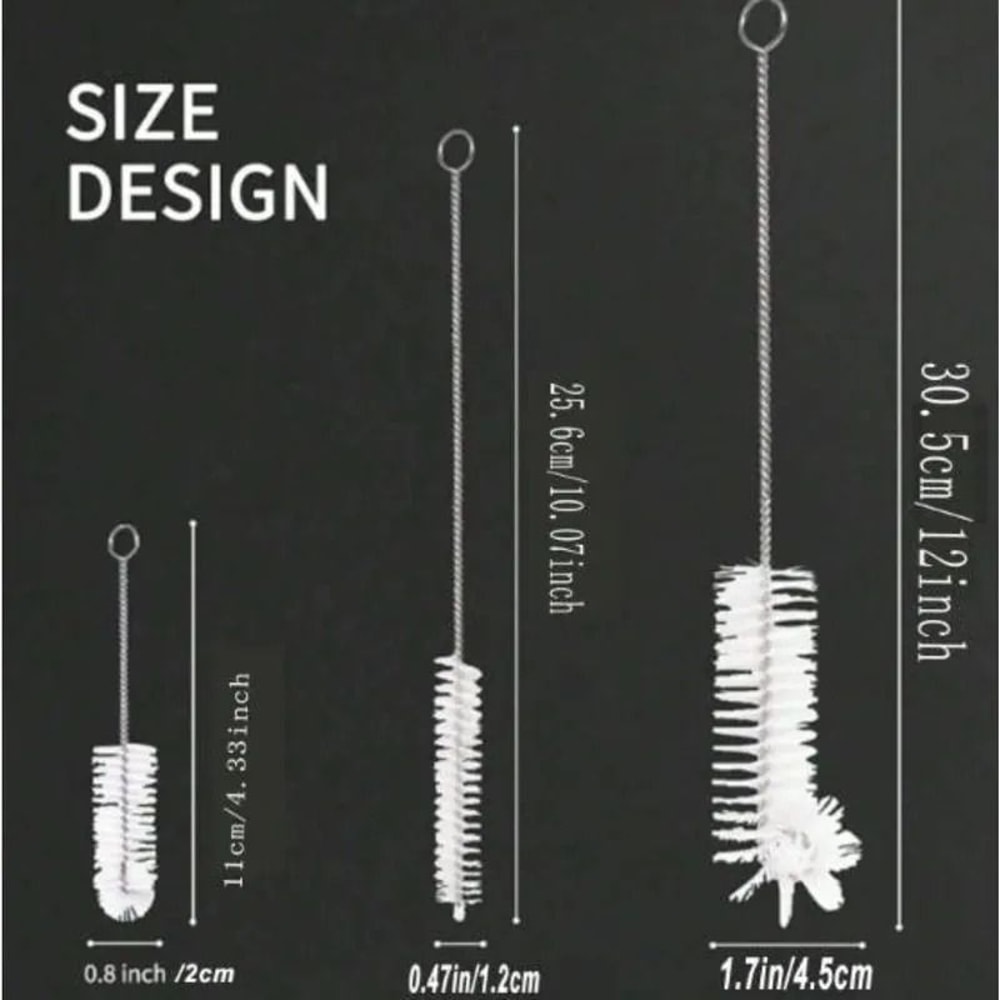 CleanFlow Nylon Bottle Cleaning Brush Set For Kitchen And Pipeline Use 5