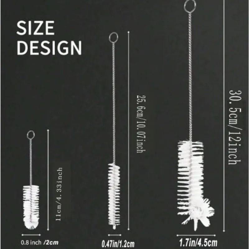 CleanFlow Nylon Bottle Cleaning Brush Set For Kitchen And Pipeline Use 5