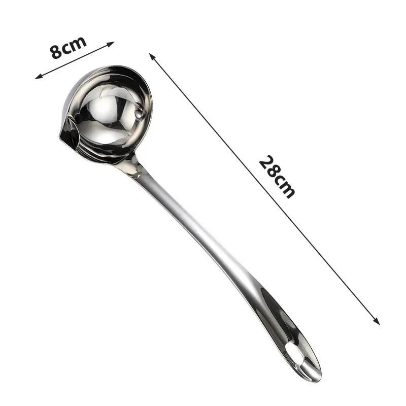 ClearSkim Stainless Steel Soup Fat Separator Ladle With Heat Insulated Handle 2