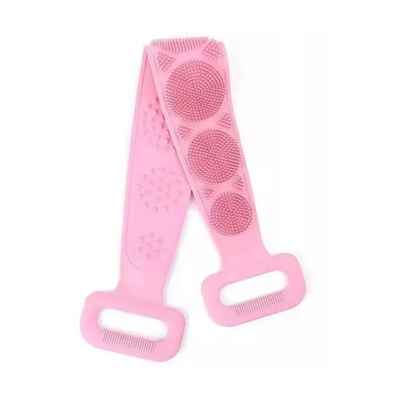 FlexClean Silicone Back Scrubber Shower Belt With Exfoliating Massage Brush 1
