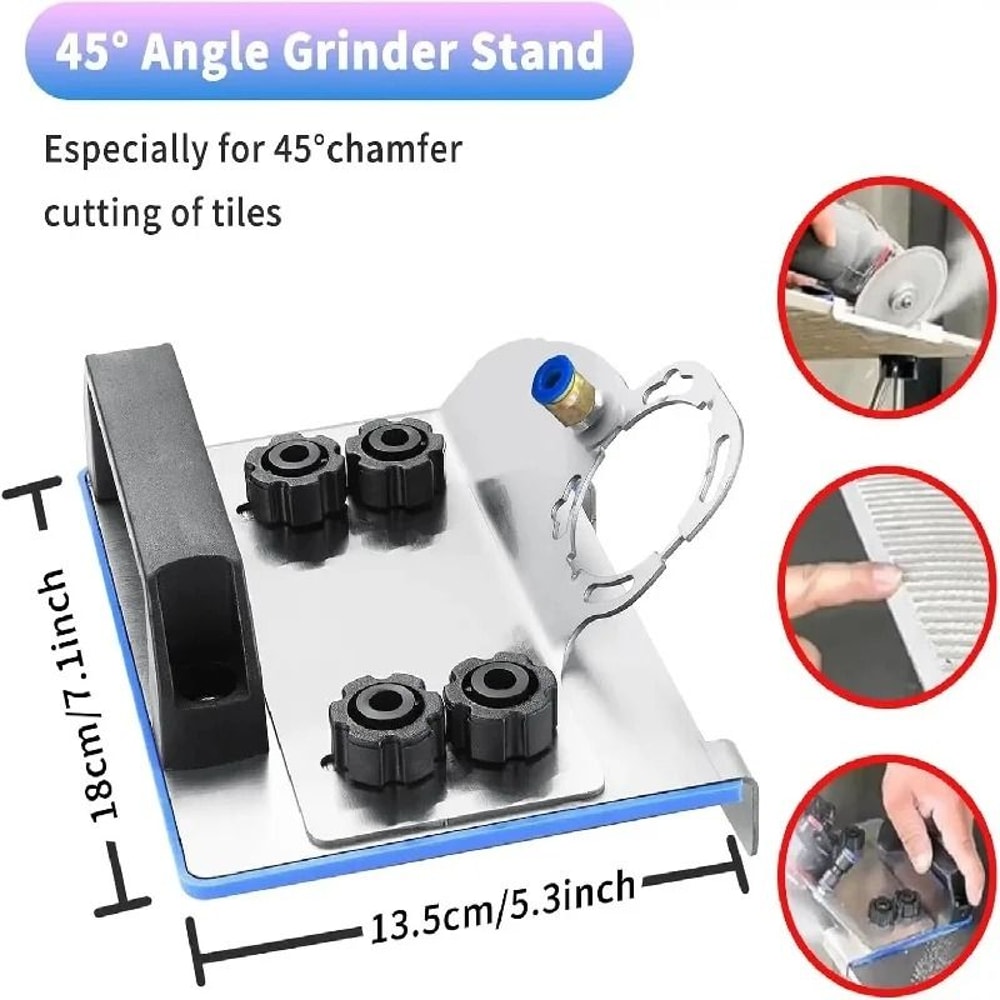 PrecisionPro Angle Grinder Stand For 45 Degree Tile Chamfer Cutting 2