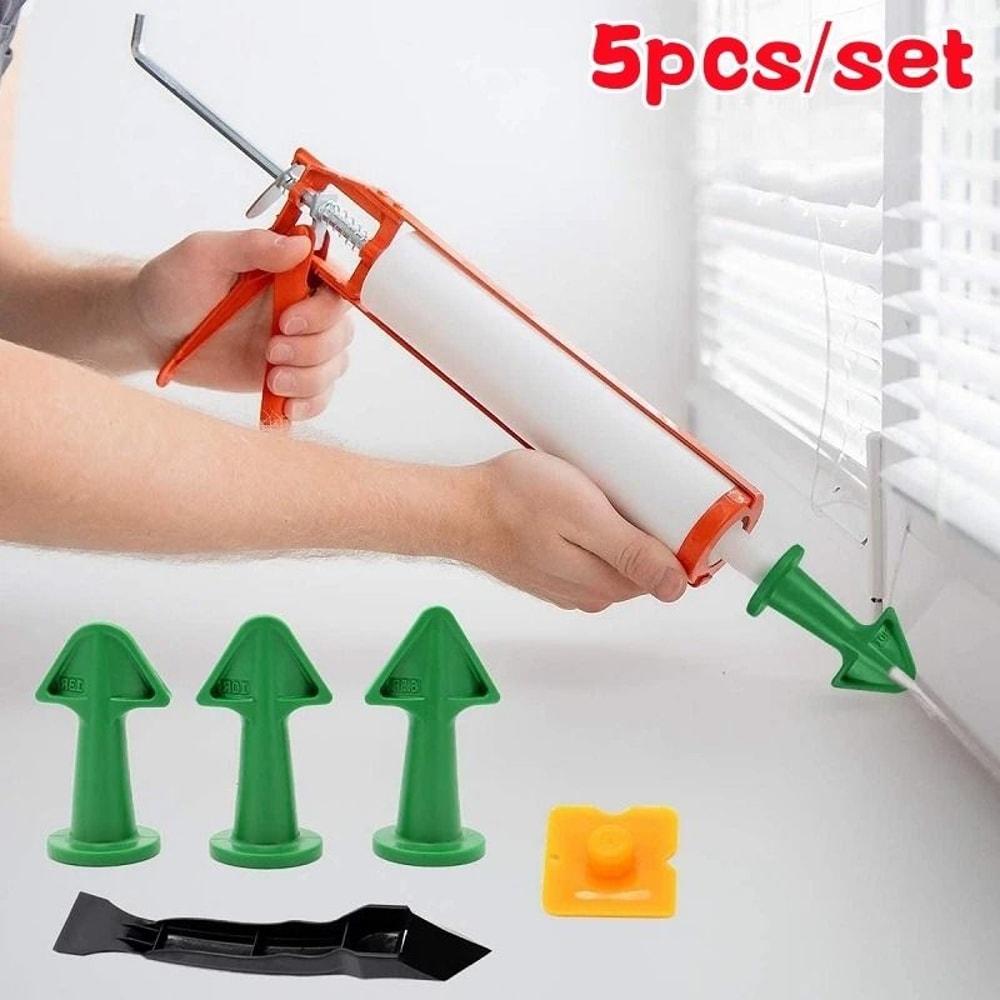 SealPro 5 Piece Caulking Nozzle Applicator And Grout Finishing Tool Kit 7