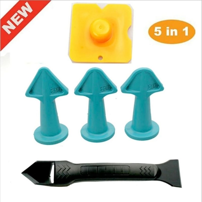 SealPro 5 Piece Caulking Nozzle Applicator And Grout Finishing Tool Kit 3