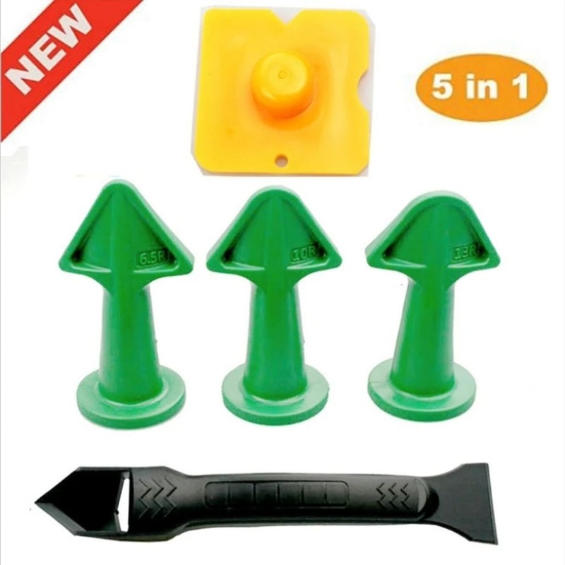 SealPro 5 Piece Caulking Nozzle Applicator And Grout Finishing Tool Kit 4