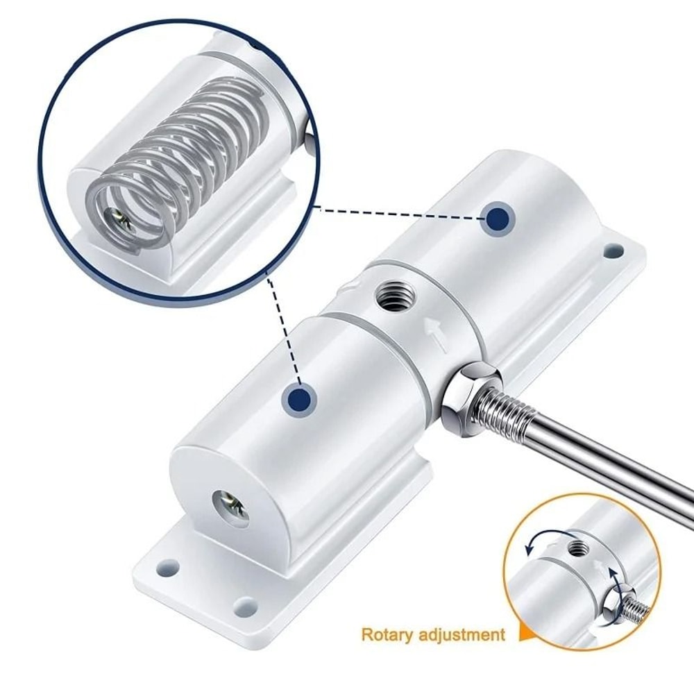 SecureClose 180 Degree Automatic Door Closer Adjustable Heavy Duty Spring 7