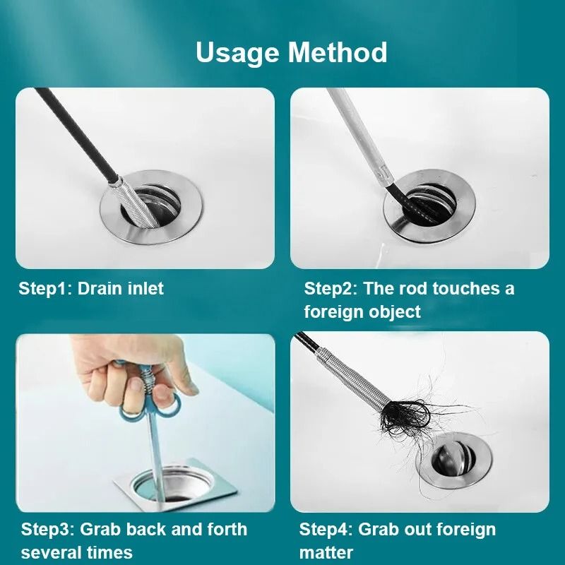 FlexClean Sewer Pipe Unblocker Snake Drain Cleaning Tool 8