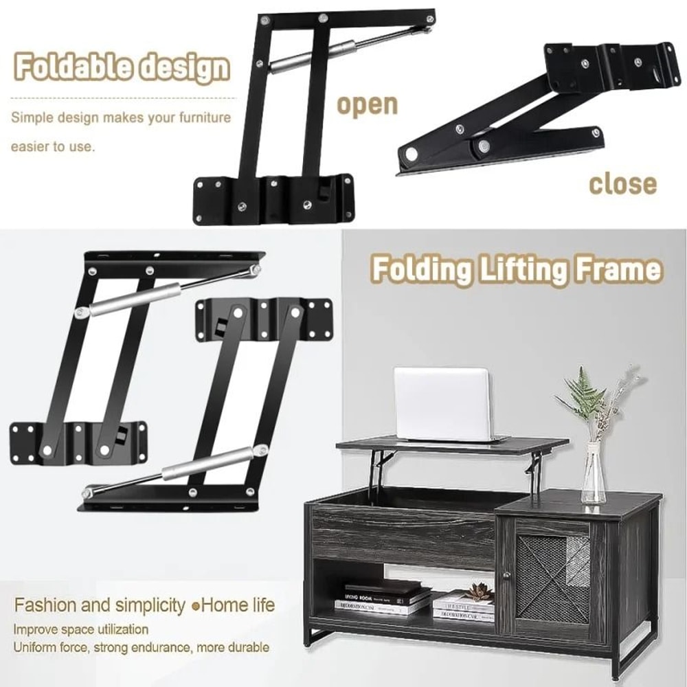 FlexiRise Lift Top Coffee Table Mechanism Folding Lift Hinge Set 4