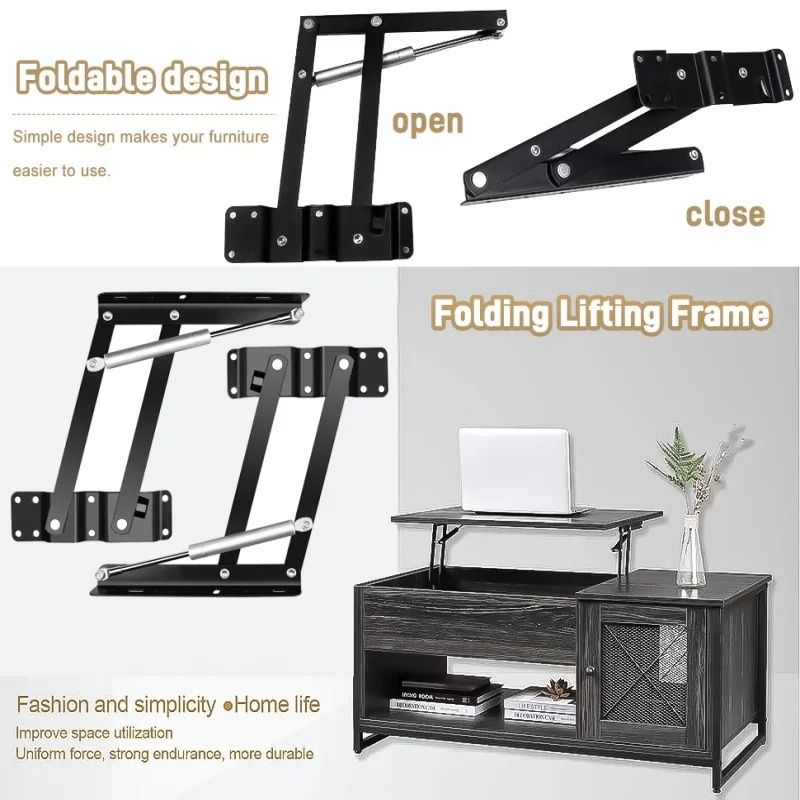 FlexiRise Lift Top Coffee Table Mechanism Folding Lift Hinge Set 4