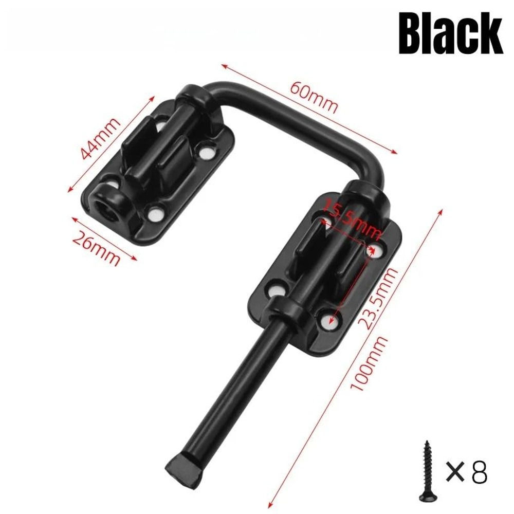 SecureFlex Zinc Alloy Door Latch Lock 90 And 180 Degree Sliding Loop Bolt 2