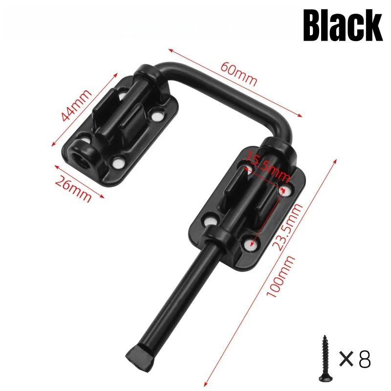 SecureFlex Zinc Alloy Door Latch Lock 90 And 180 Degree Sliding Loop Bolt 2