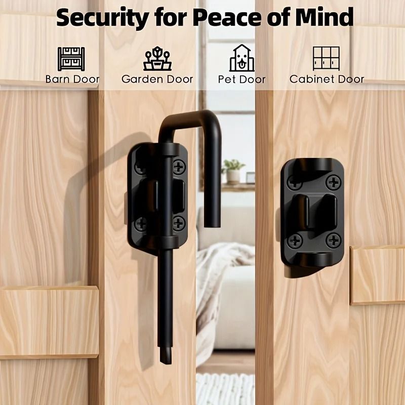 SecureFlex Zinc Alloy Door Latch Lock 90 And 180 Degree Sliding Loop Bolt 5