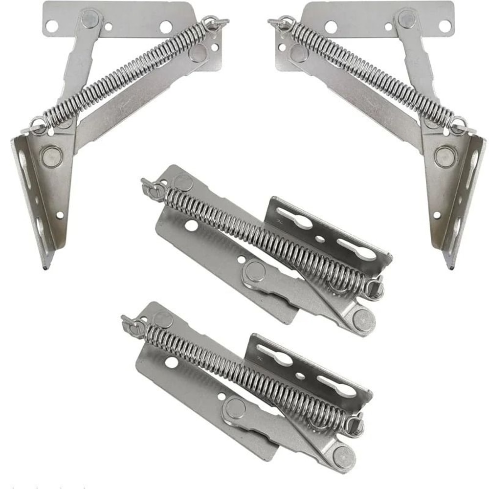 FlexHold Cabinet Lift Up Hinge Adjustable 80 Degree Sprung Flap Support Pair 4