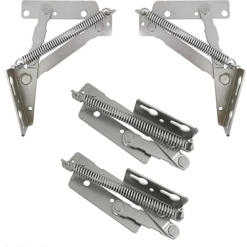 FlexHold Cabinet Lift Up Hinge Adjustable 80 Degree Sprung Flap Support Pair 4