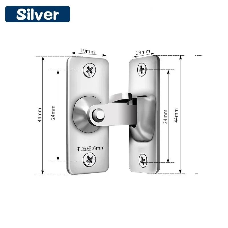 SecureAngle 90 Degree Door Lock Stainless Steel Gate Flip Latch 2