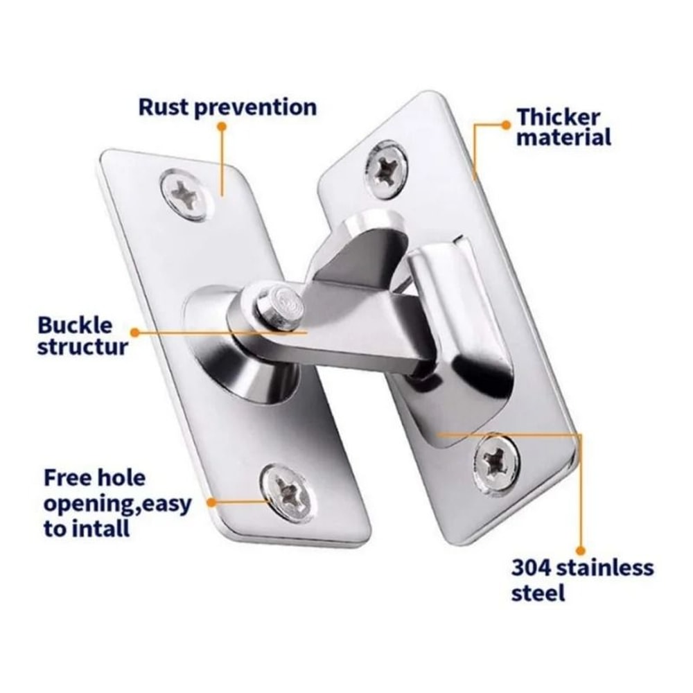 SecureAngle 90 Degree Door Lock Stainless Steel Gate Flip Latch 6