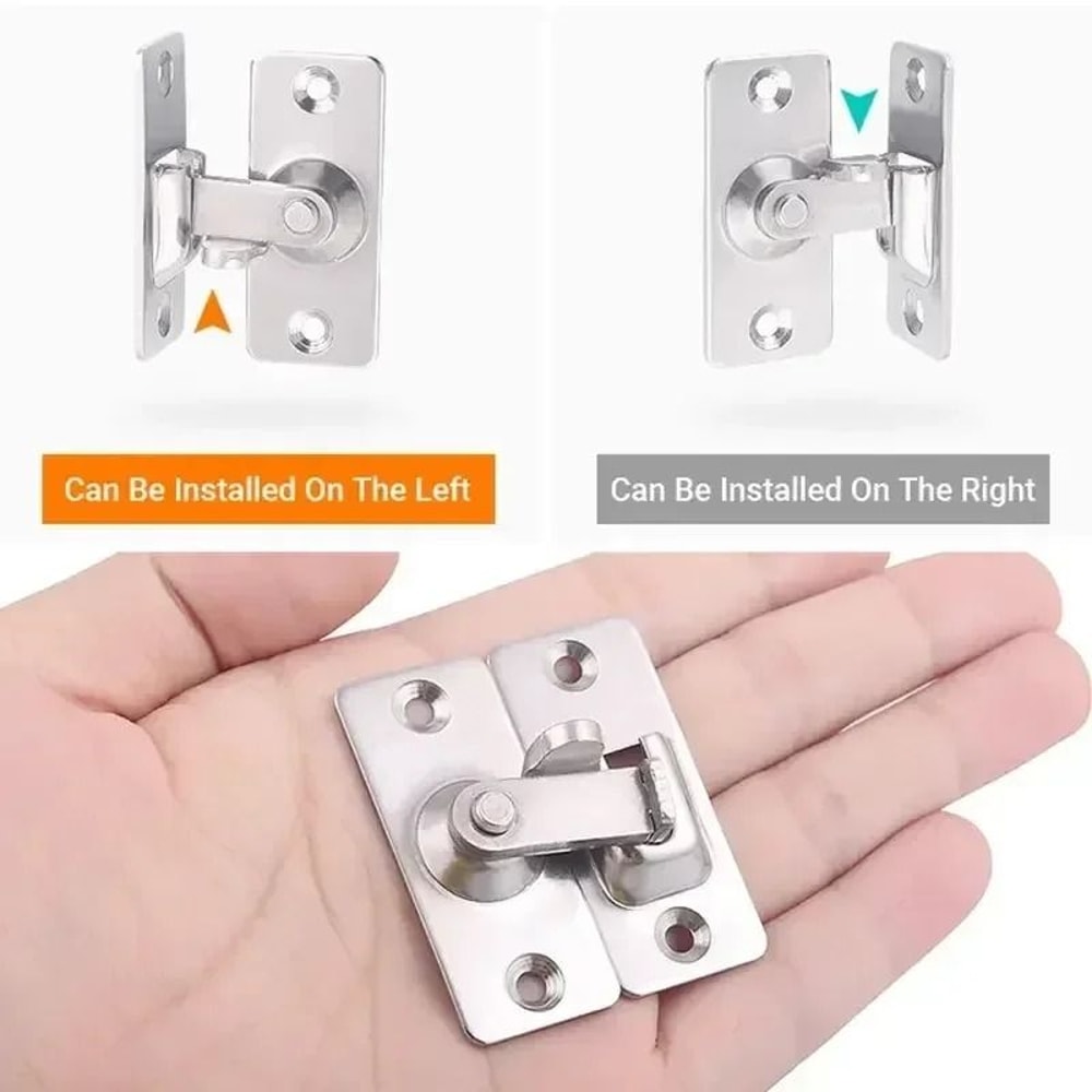 SecureAngle 90 Degree Door Lock Stainless Steel Gate Flip Latch 7