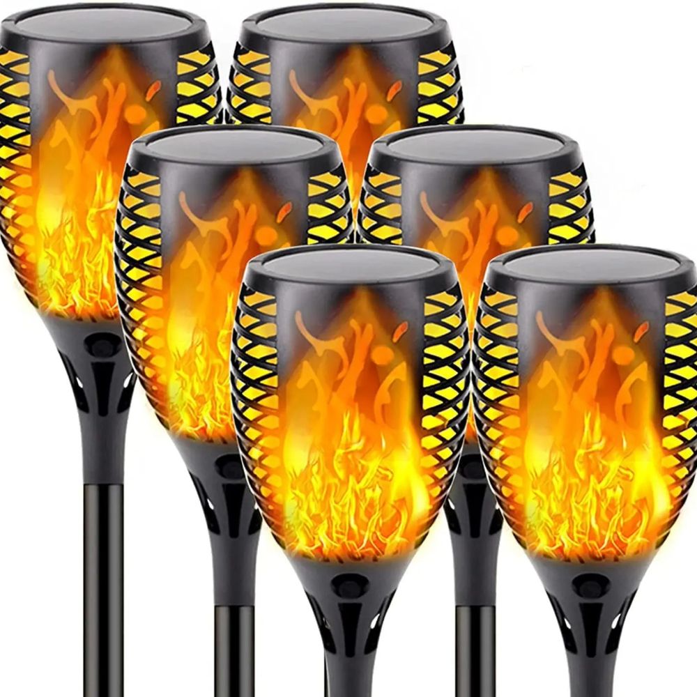 GlowFlame Solar Flame Torch Light LED Flickering Waterproof Garden Lamp 1