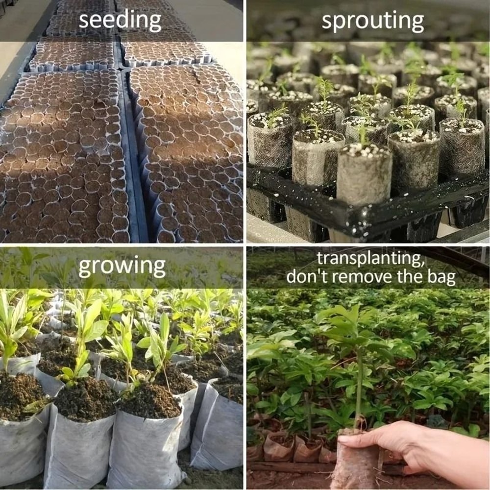 EcoSprout Biodegradable Seed Nursery Bags Non Woven Plant Grow Bags 100 Pack 5