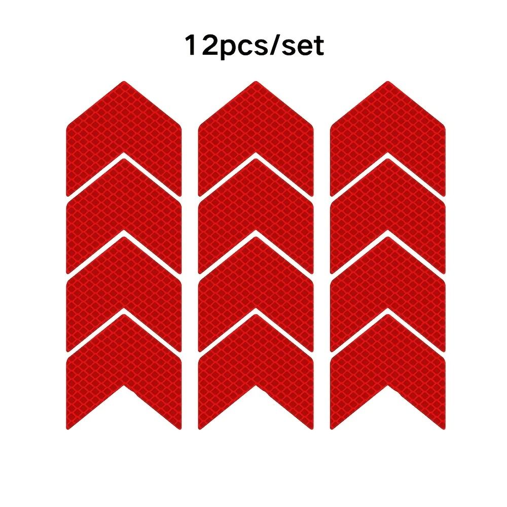 SafeGlow Reflective Arrow Sign Tape Car Bumper Safety Sticker Set 12 Pcs 1