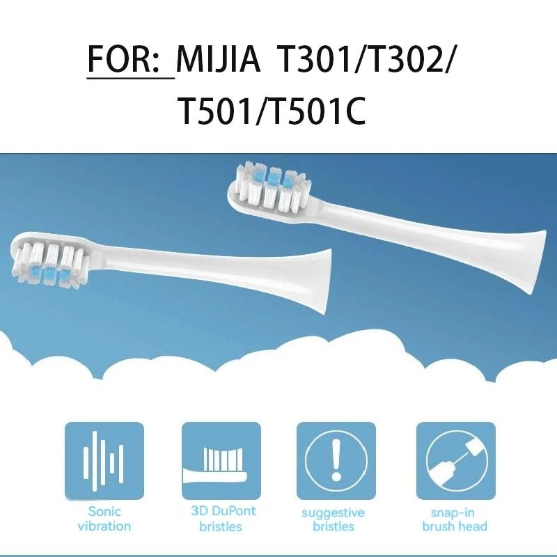 FreshWave Replacement Toothbrush Heads For Mijia T301 T302 T501C 4 Pack 10