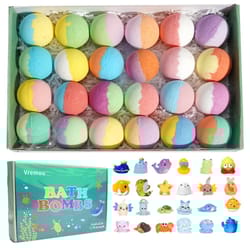 fizzfun kids bath bombs with surprise 24 pack gift set