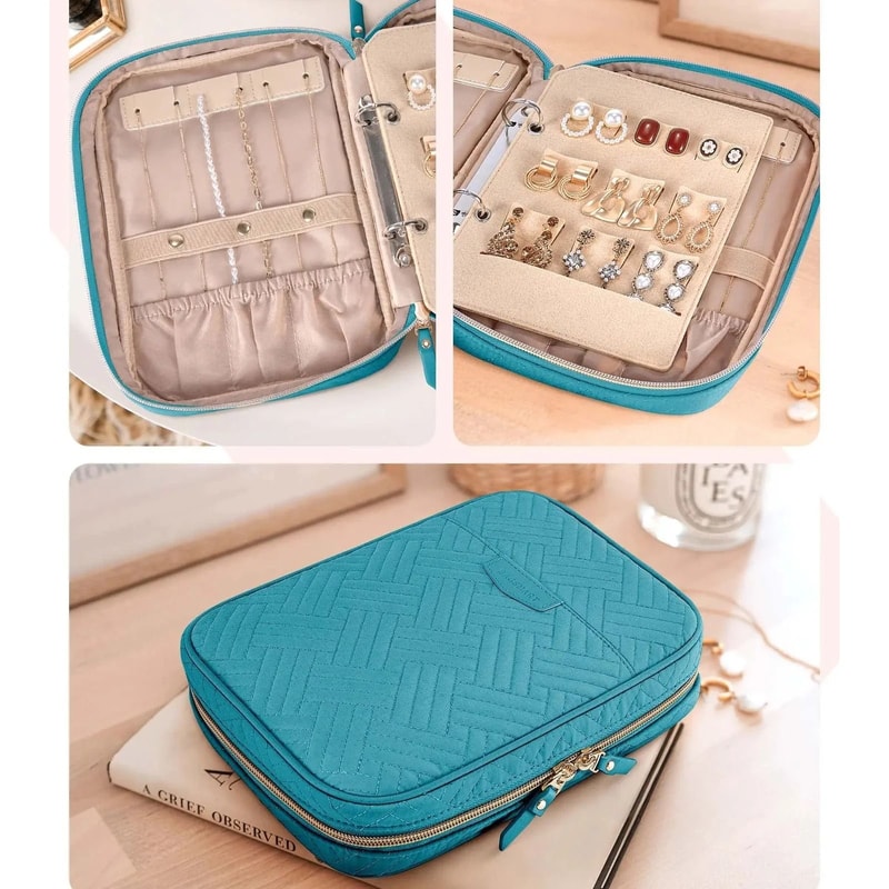 GlamPort Jewelry Travel Organizer Case Transparent Storage Book 4