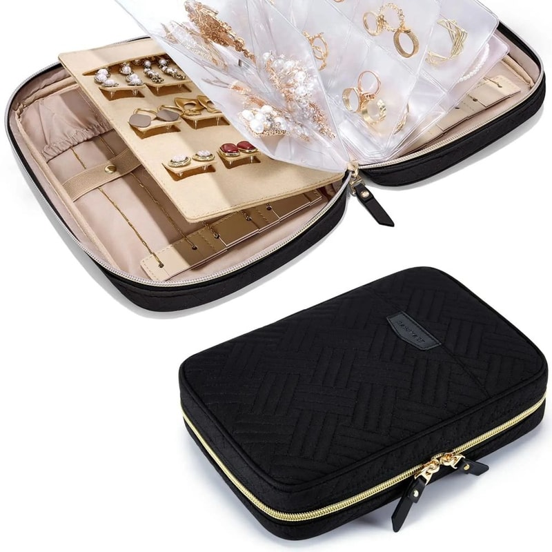 GlamPort Jewelry Travel Organizer Case Transparent Storage Book 3