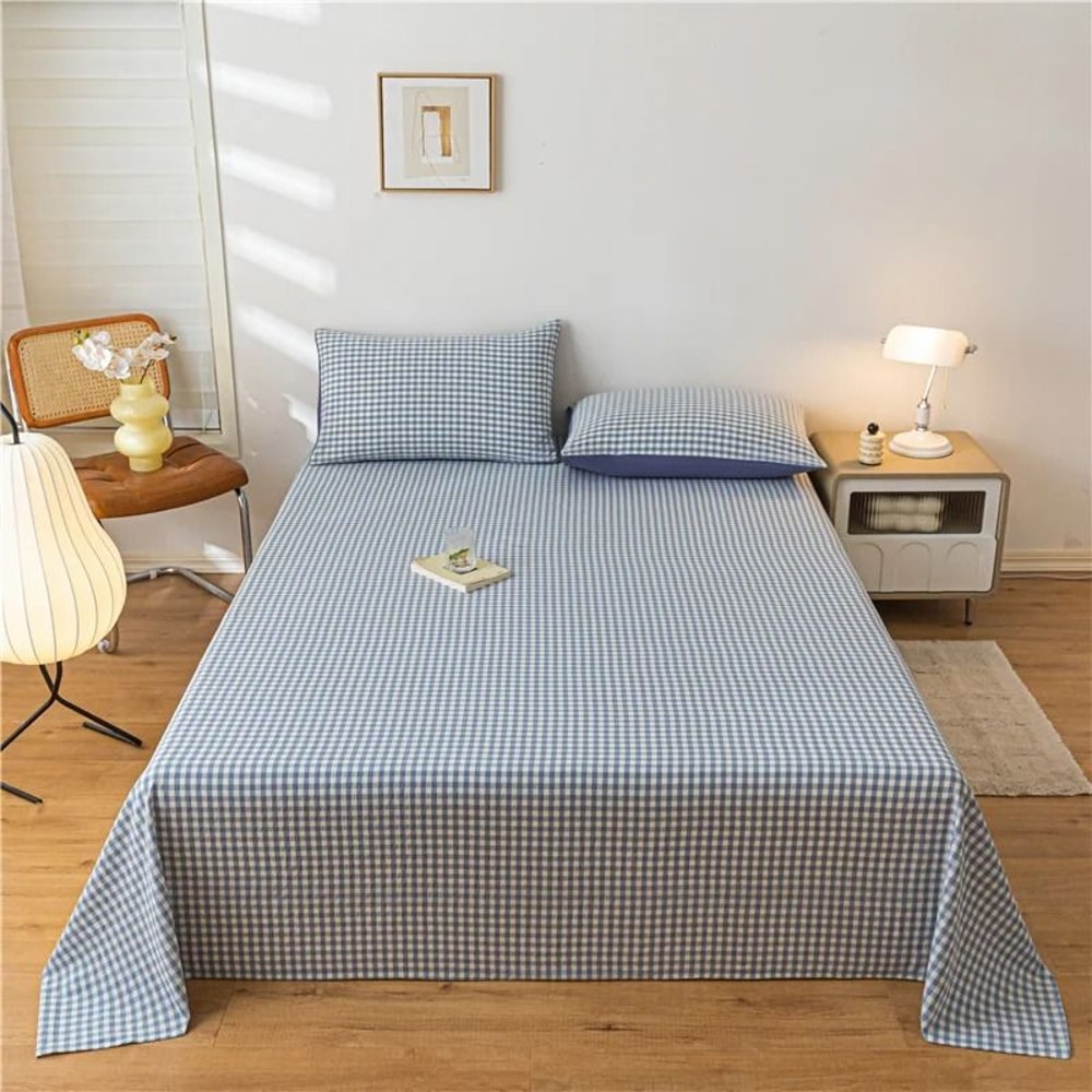 CozyGrid Soft Grid Bed Sheet For Bedroom And Guestroom 9