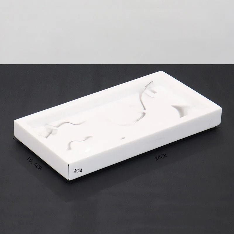 LuxeStone Marble Resin Storage Tray Rectangular Vanity Organizer 4