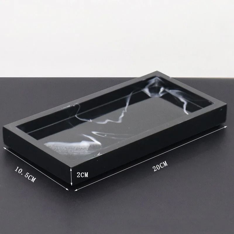 LuxeStone Marble Resin Storage Tray Rectangular Vanity Organizer 11