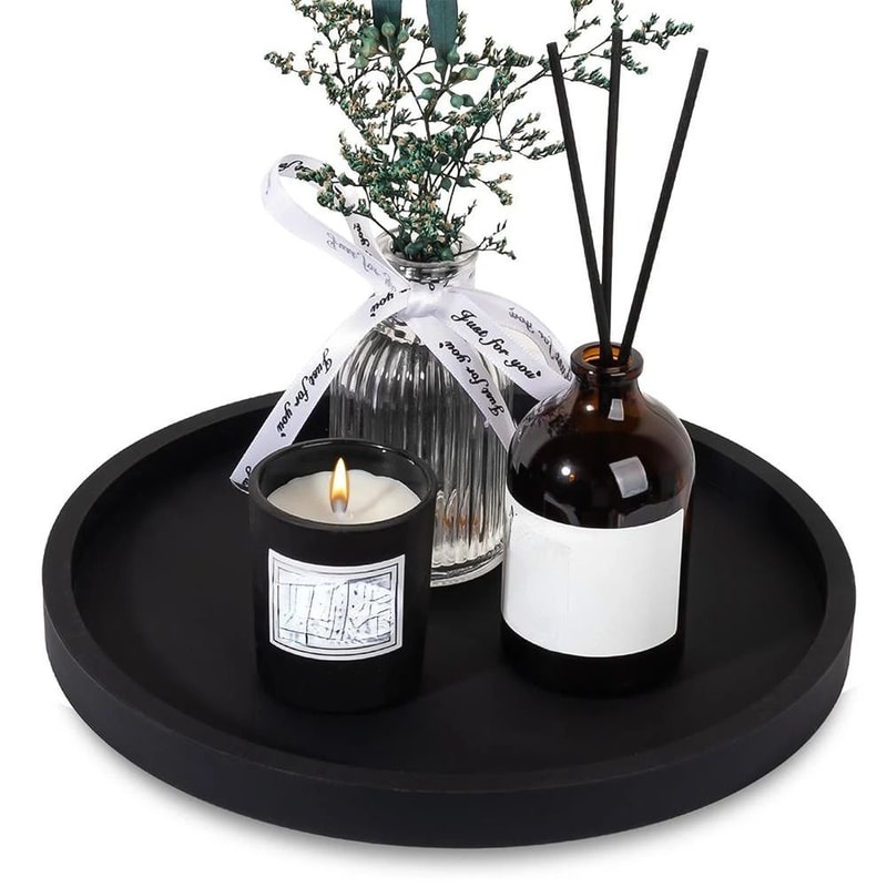 PureCircle Round Bathroom Vanity Tray Silicone Decorative Organizer 6